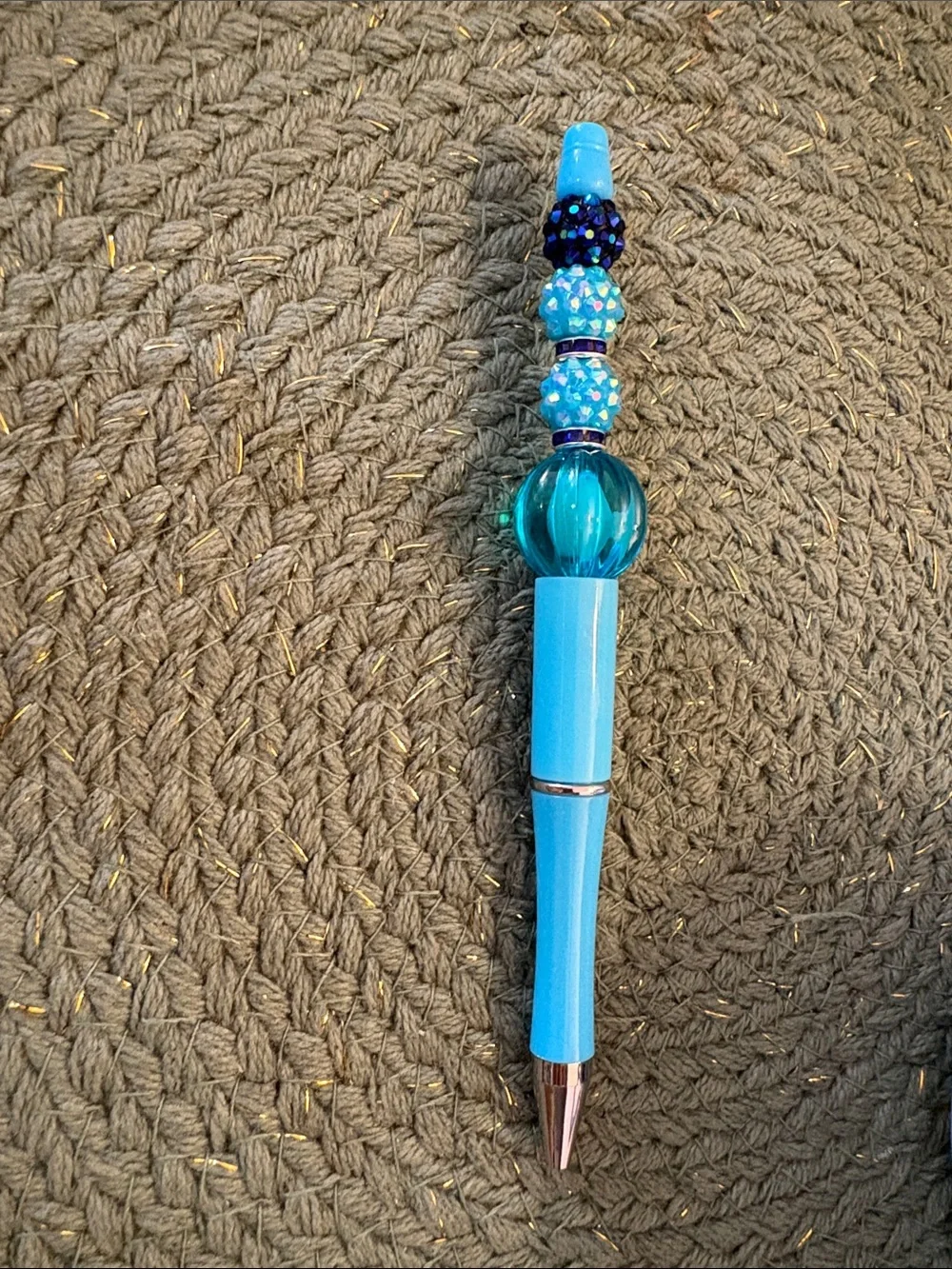 Blue Beaded Decorative Ballpoint Pen - Home Office